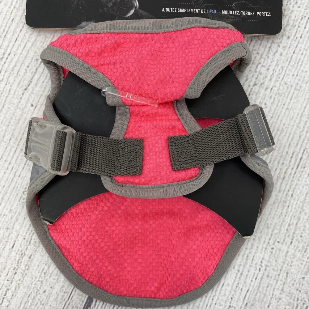 Canada Pooch Chill Seeker Cooling Vest 8 Pink Gray Mesh Harness Summer Jacket